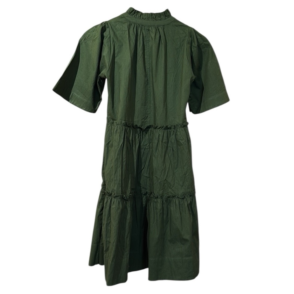 SEA NEW YORK Green Women's Green Tiered Mini Dress, Flutter Sleeves Size 4 - Picture 5 of 6